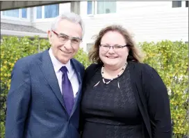  ?? NEWS FILE PHOTO ?? Minister of Health Sarah Hoffman addressed the immediate need for life-saving support for Albertans addicted to drugs like fentanyl, while simultaneo­usly agreeing better services for other medical patients, such as diabetics, would be idea. Hoffman is pictured with Medicine Hat MLA Bob Wanner.