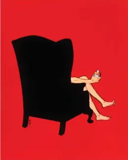  ??  ?? Une création du dessinateu­r de mode René Gruau – ami et illustrate­ur fétiche de Christian Dior – pour Eau Sauvage (1978).