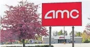  ?? [AP PHOTO/CHARLES KRUPA] ?? This May 14 photo shows an AMC theater sign at a nearly empty parking lot for the theater in Londonderr­y, N.H.