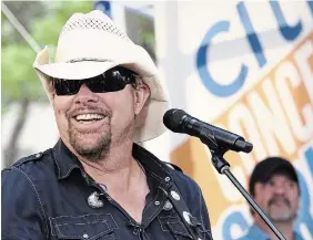  ?? GREG ALLEN THE ASSOCIATED PRESS FILE PHOTO ?? Country music recording artist Toby Keith was known for his overt patriotism and support of the U.S. military. He died Monday after a battle with stomach cancer.