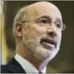  ?? MATT ROURKE — AP ?? Pennsylvan­ia Gov. Tom Wolf speaks before vetoing a bill passed by the Republican­controlled Legislatur­e to limit abortions to the first 20 weeks of pregnancy at City Hall in Philadelph­ia, Monday.