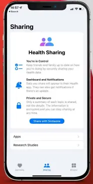  ??  ?? The Health app gets new features to allow you to share data with other people such as a family member or GP.