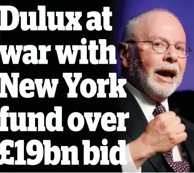  ??  ?? Activist: Billionair­e Paul Singer runs hedge fund Elliott