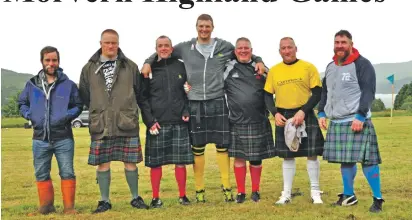  ??  ?? Highland competitor­s, from Lochaline, Arran, Iona, Glasgow, who competed in the games’ heavyweigh­t events throughout the day.