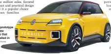  ?? Renault Korea ?? A Renault 5 prototype sports the new lozenge logo that Renault unveiled in 2021.