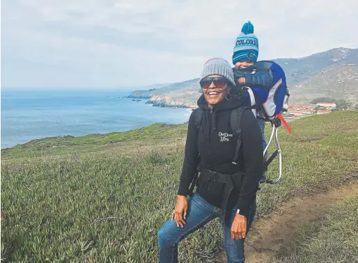  ?? Provided by Zoe Polk ?? Zoë Polk and son Quincy go for a hike at Marin Headlands in the Golden Gate National Recreation Area in California.