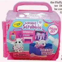  ??  ?? Crayola’s Scribble Scrubbie Salon Set