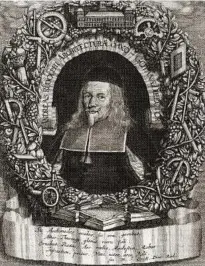  ??  ?? Andreas Rudolff (-) auf einem Kupferstic­h in seiner Leichenpre­digt von . Foto: Forschungs­bibliothek Gotha