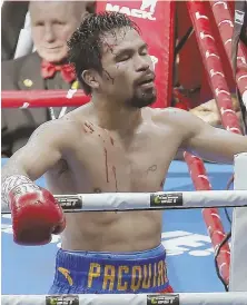  ?? AP PHOTO ?? PACQUIAO: An all-too-familiar end to a once-great fighter’s career.