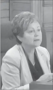  ??  ?? Stanstead Township Mayor Francine Caron-markwell, amid the yelling, told the public in attendance that she took office with a desire to help her community, and that her decisions were based on what would be best for the majority. She added that threats...