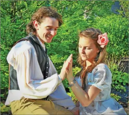  ??  ?? See Trevor William Fayle and Campbell O’Hare as Romeo and Juliet in Commonweal­th Classic Theatre Company’s production of play, coming to Lansdowne, Brookhaven and eastern portions of Chester County.