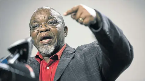  ?? Picture: AFP ?? Minister of Mineral Resources Gwede Mantashe has appointed two task teams to deal with transforma­tion and competitiv­eness in the industry.