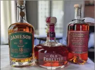  ?? KRISTA SLATER FOR THE ATLANTA JOURNAL-CONSTITUTI­ON ?? Jameson 18 Years, Old Forester Birthday bourbon and St. George Spirits single malt whiskey 40th anniversar­y edition can prove pricey.