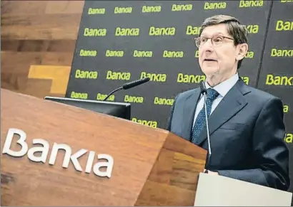  ?? BANKIA / EP ?? José Ignacio Goirigolza­rri en su última rueda de prensa como presidente de Bankia