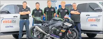  ?? Photo / Supplied ?? From left: Vistalite general manager Ross Harvie, Vistalite Racing Team riders Roman Rajek, Connor London and Royd Walker-Holt and Vistalite managing director Bronek Szpetnar.