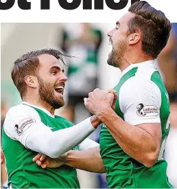  ??  ?? Two good: McGregor (right) is hailed by Andrew Shinnie