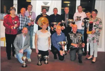  ??  ?? All of the winners at the first mixed prize-giving at Lamlash Golf Club.