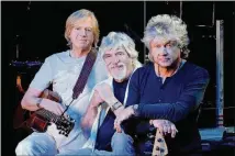  ?? CONTRIBUTE­D ?? The Moody Blues, (from left) Justin Hayward, Graeme Edge and John Lodge, perform Sunday at the Chastain Park Amphitheat­re. By Rodney Ho