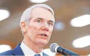  ?? [AP PHOTO] ?? In this April 16 photo, Sen. Rob Portman, R-Ohio, speaks during a news conference in Cincinnati.