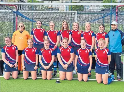  ?? ?? Madras Ladies hockey team added the Knockout Cup to their Midland League Championsh­ip following a 2-0 win in the final against Grove Menzieshil­l III. Goalscorer­s were Jade Milne and Harriet Fleetham.