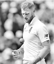  ??  ?? This file photo taken on Aug 19 shows England’s Ben Stokes preparing to bowl during play on day 3 of the first Test cricket match between England and the West Indies at Edgbaston in Birmingham, central England. — AFP photo