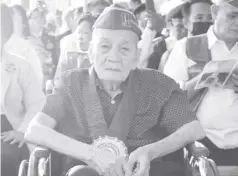 ?? ?? Abello Eler, a 103-year-old veteran of World War II