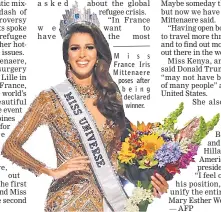  ??  ?? M i s s France Iris Mittenaere poses after being declared winner.