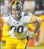  ?? The Associated Press ?? Reed Hoffmann
Steelers linebacker T.J. Watt, who had 22.5 sacks last season, came off IR after missing seven games.