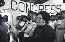  ??  ?? Victoria Mxenge in her days as an activist. She held leadership positions in the Natal Organisati­on of Women, Release Mandela Campaign, uMlazi Residents’ Associatio­n and the United Democratic Front.