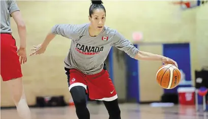  ?? VINCE TALOTTA GETTY IMAGES FILE PHOTO ?? Miranda Ayim, of the national women’s basketball team, will be one of two flag-bearers for Canada at the opening ceremony of the Tokyo Olympics on Friday along with men’s rugby player Nathan Hirayama.