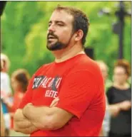  ?? BARRY TAGLIEBER — FOR DIGITAL FIRST MEDIA ?? Chris Brickhouse, one of the organizers of Friday’s rally in Phoenixvil­le, prepares to speak to the nearly 400 people who attended.