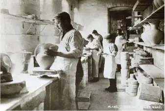  ??  ?? The potteries in Burslem, Stoke, at the start of the 20th century, the time Clarice started work