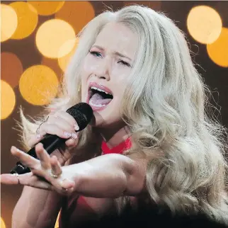  ?? THE ASSOCIATED PRESS ?? Anja, of Denmark, performs Where I Am during rehearsals for the Eurovision Song Contest in Kyiv. Russia’s Yuliya Samoylova was blocked by Ukraine after she toured Crimea following Russia’s annexation.