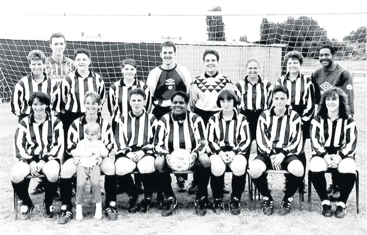  ??  ?? Tipton Ladies Football Club’s original line-up. Were you among them?