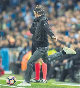  ??  ?? Luis Enrique, imbatido ante el Espanyol Destacó el buen partido de su equipo