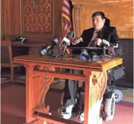  ?? MOLLY BECK / MILWAUKEE JOURNAL SENTINEL ?? Rep. Jimmy Anderson, D-Fitchburg, said lawmakers violated the open meetings law by not accommodat­ing his disabiliti­es during an overnight legislativ­e session in December.