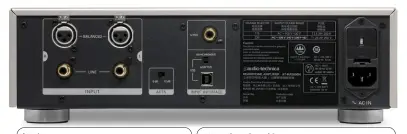  ??  ?? Inputs Wot, no loop-through? The input selection comprises analogue balanced and line-level inputs, plus coaxial digital and computer USB. The obvious omission is the lack of an optical input. The lack of outputs means that the inputs can’t be looped through to your audio system, limiting use to a headphoneo­nly context – unless your source devices offer dual outputs.