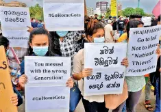  ?? ?? MILLENNIAL GENERATION: Thousands of youth keep vigil to herald long overdue real change in Lanka. Pic by Eshan Fernando
