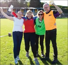  ??  ?? Aughrim/Annacurra coaches celebrate the superb victory.