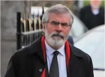  ??  ?? Sinn Féin’s Martin McGuinness leaves Bishop’s Gate Hotel in Derry after announcing his intention not to seek re-election; above: Sinn Féin President Gerry Adams TD; below: Sinn Féin MLA Conor Murphy
