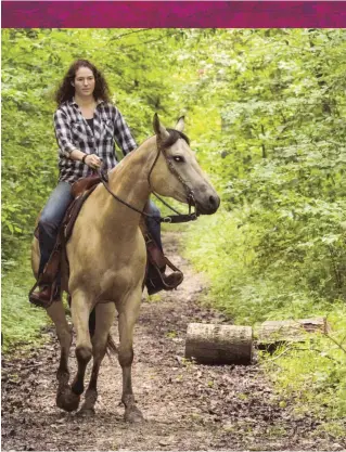  ??  ?? If you allow your horse to make his own decisions on the trail without a clear cue from you, you’ll create “holes” in his training that can lead to balks, disrupting the ride for everyone in the group.