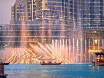  ?? Dubai Tourism ?? The Dubai Fountain is the country’s most famous water feature