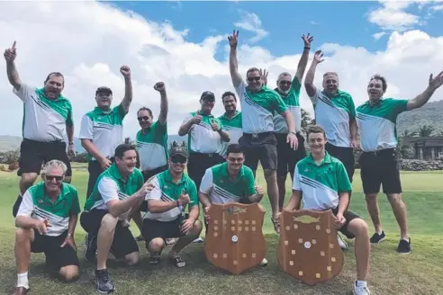  ??  ?? TRIUMPHANT: Cairns Golf Club won the A-grade and B-grade FNQ Golf Associatio­n Inter Club Pennants titles at Port Douglas.