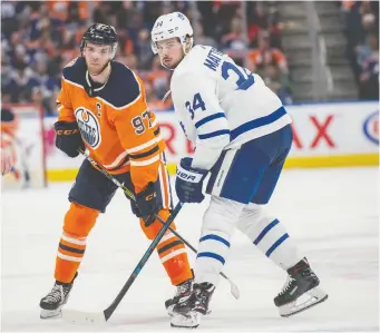 ?? SHAUGHN BUTTS/FILES ?? Edmonton Oilers captain Connor McDavid and Toronto Maple Leafs sniper Auston Matthews will play more games against each other this season than they did over the last four years combined.