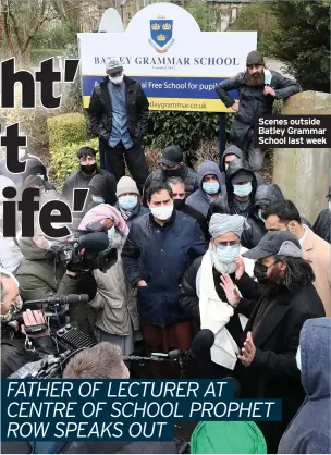  ??  ?? Scenes outside Batley Grammar School last week