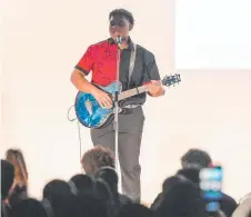  ?? ?? NRL Cowboys House student George Abednego (Thursday Island) performs at the event.