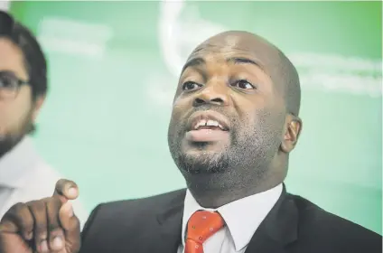  ?? Picture: Jacques Nelles ?? NO TO SABOTAGE. Tshwane mayor Solly Msimanga during a press briefing with regards to last week’s disruption­s by ANC council members.