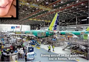  ?? ?? Boeing aircraft on the production
line in Renton, Wash.