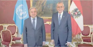  ?? F.E. ?? António Guterres y Alexander van der Bellen en Viena.