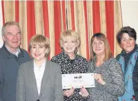  ??  ?? ● Rainow Parish Councillor­s Richard Balment, ue Frith, Carole Harvey, Pat Mellish and Kath Beswick with the Gold CardiacSma­rt Award